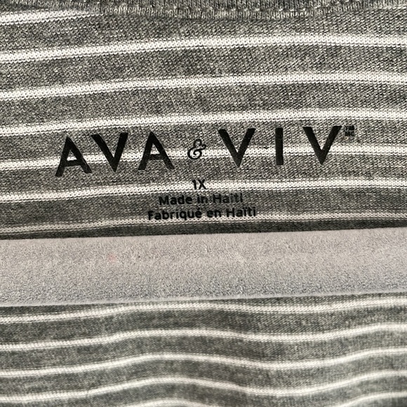 Ava & Viv 1X Grey Shortsleeved Tee - Picture 2 of 5
